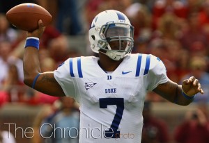 Redshirt sophomore Anthony Boone is poised to take over the starting quarterback job for Duke (Photo by Thanh-Ha Nguyen/The Chronicle).