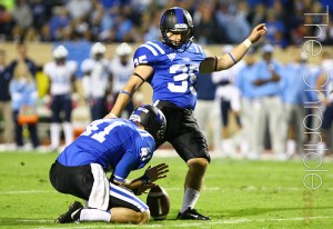 Ross Martin led the Blue Devil kicking unit last season and hopes to replicate his success as a sophomore (Photo by Faith Robertson/The Chronicle)
